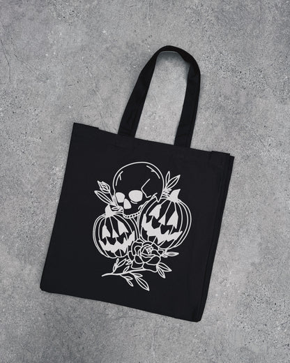 Pumpkins, Skulls & Roses - Tote Bag